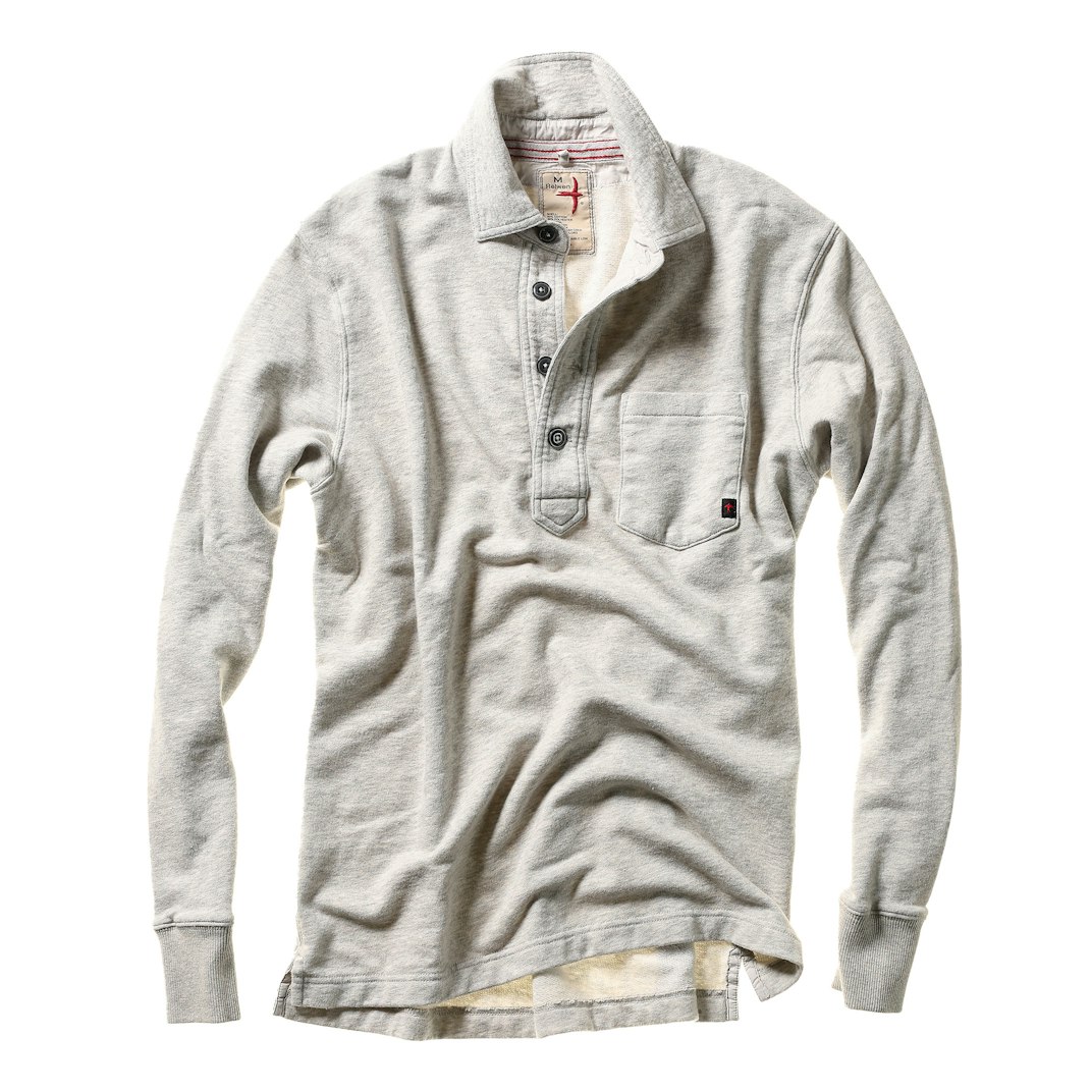 86879_Relwen_Frenchloop_Longsleeve_Polo_Stone_Heather_F24-28-FrenchloopPolo-PaleGryHthr-1