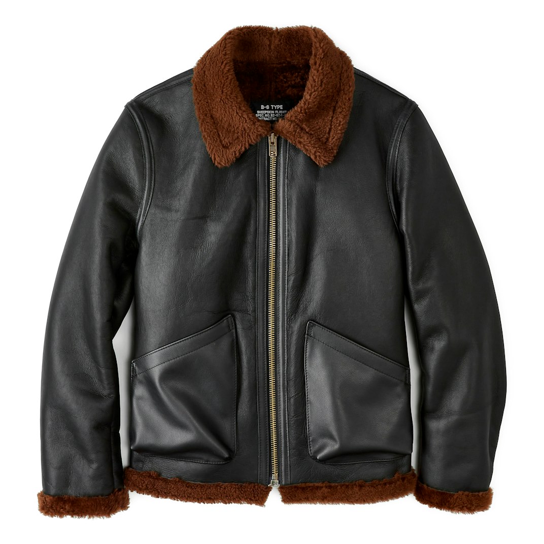 88207_Schott_B-6_Sheepskin_Leather_Bomber_Jacket_Black_01