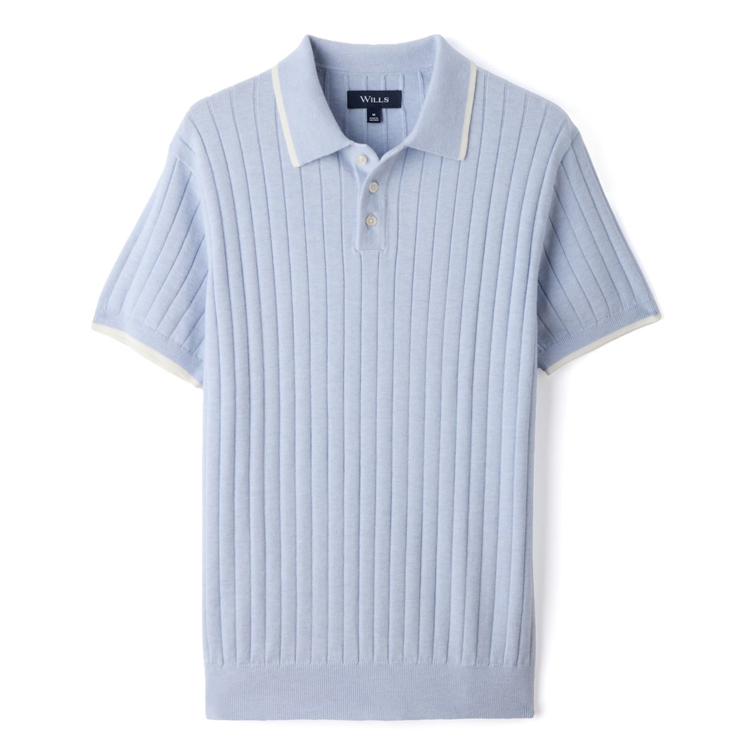 95047_Wills_Short_Sleeve_Cotton_Cashmere_Drop_Rib_Polo_Arctic_Ice_01_Product_on_White