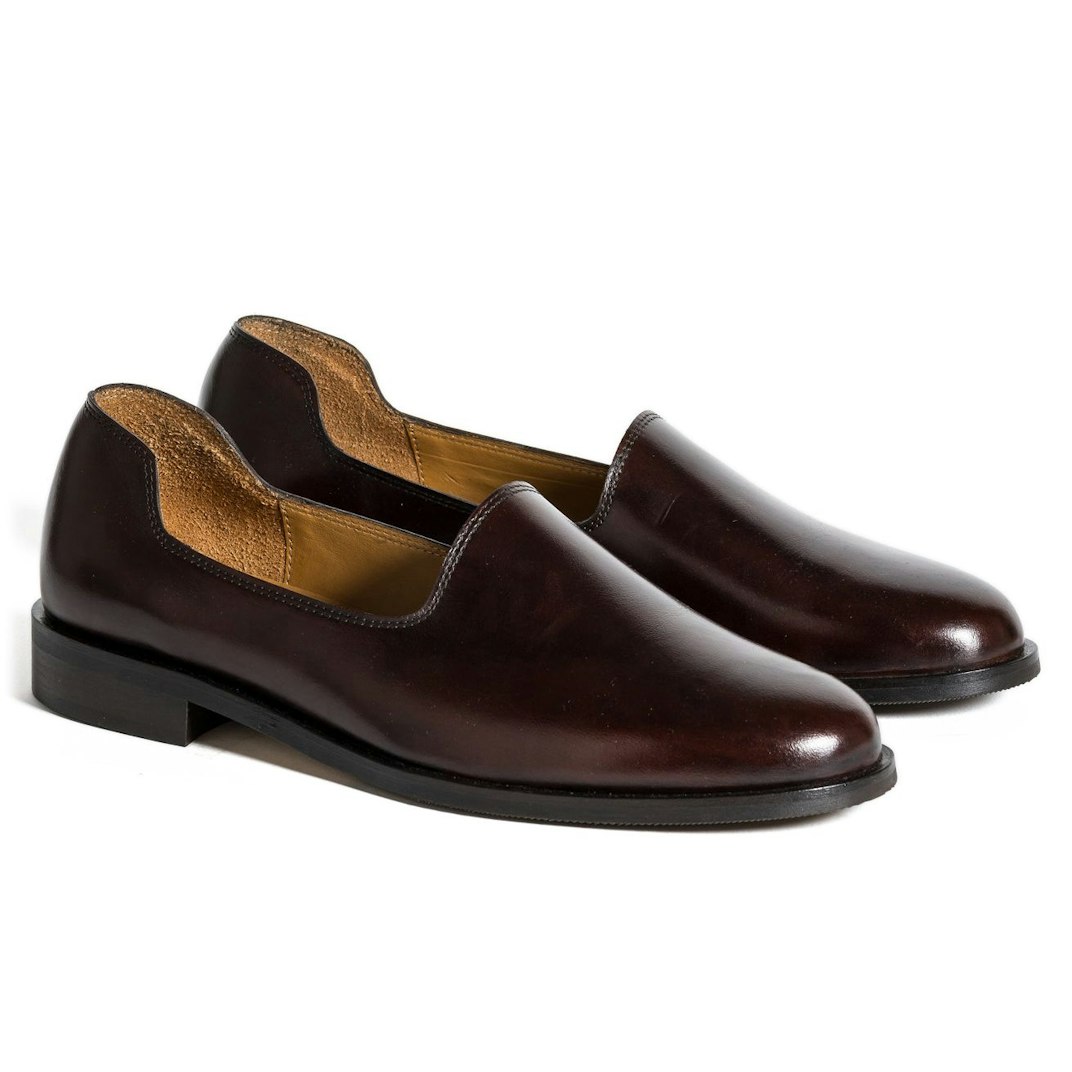 95816_Jacques_Soloviere_Slim_Loafer_Dark_Brown_Polished_Calf_Leather_01_Product_on_White