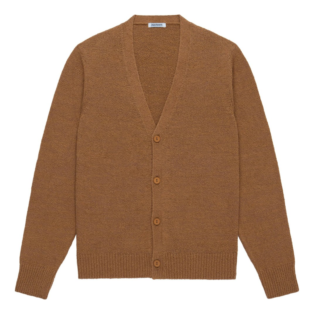 96978_3sixteen_Classic_Boucle_Cardigan_Ochre_01_Product_on_White