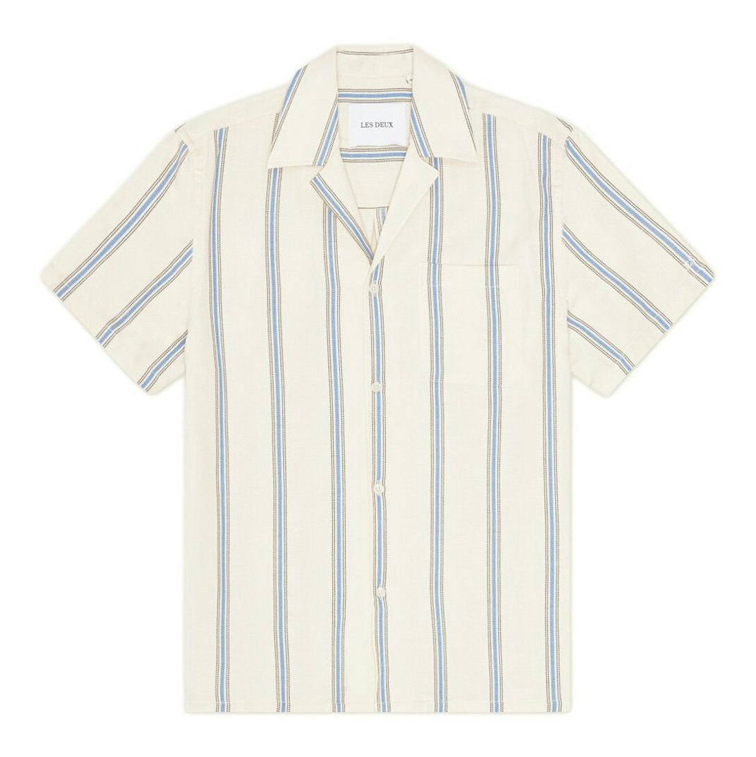 97126_Les_Deux_Lawson_Short_Sleeve_Shirt_Eggnog_White_Stirpe_01_Product_on_White