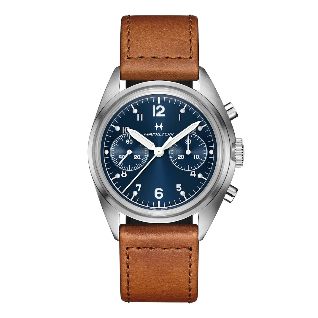 98607_Hamilton_Khaki_Aviation_Pilot_Pioneer_Mechanical_Chrono_40mm_Watch_Stainless_Steel_01_Product_on_White